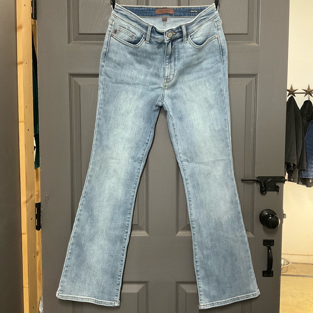 Judy Blue Womens Light Blue Fleece Lined Bootcut Jeans